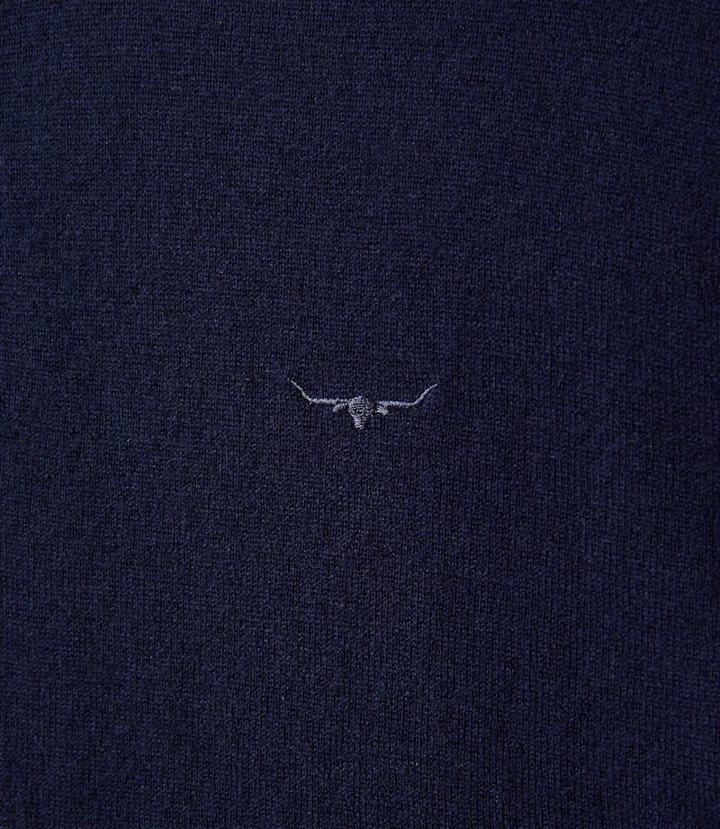 RM Williams 1/4 Zip Navy Merino Wool Ernest Sweater