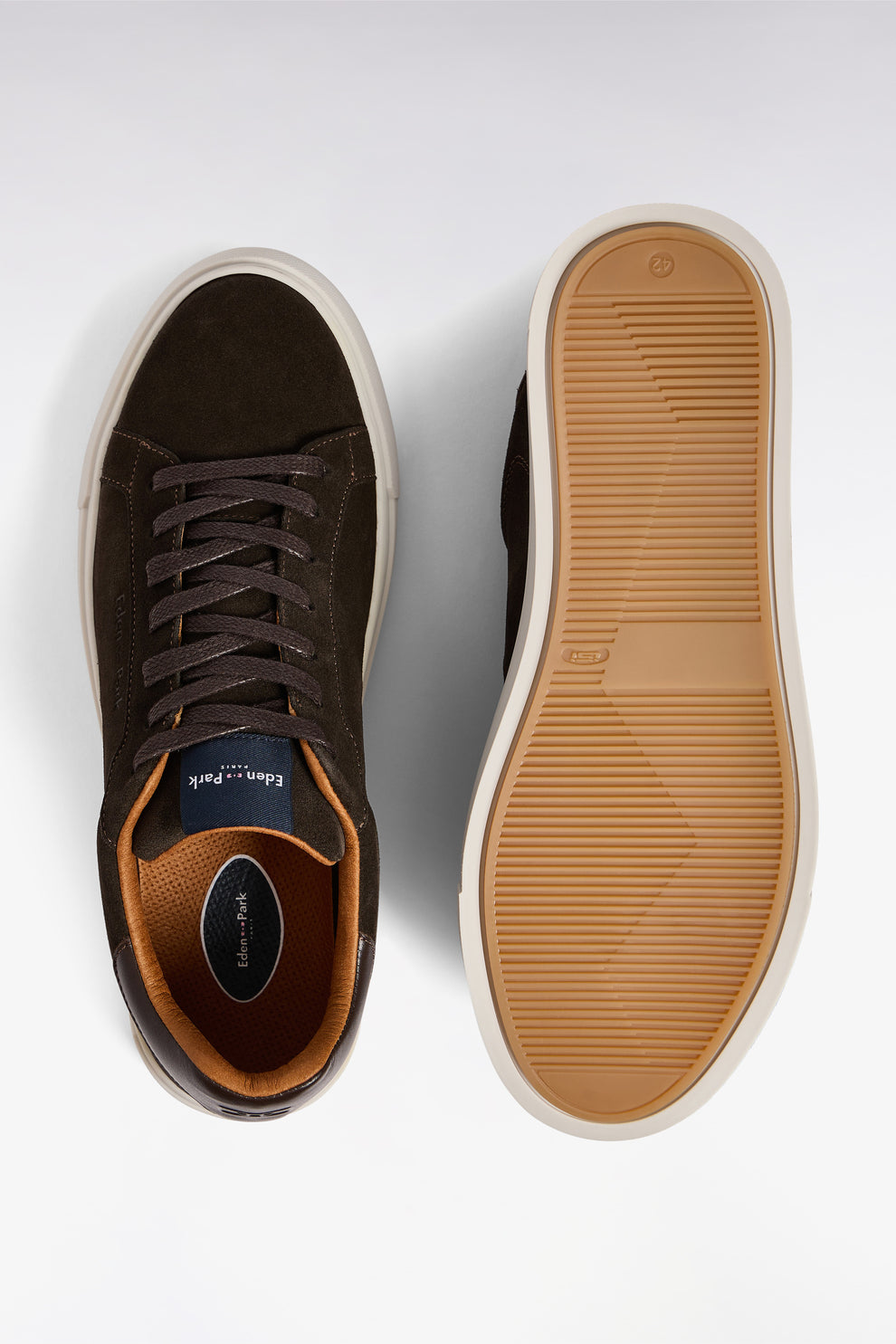 Eden Park Chocolate Suede Trainers