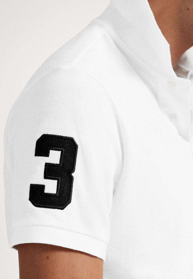 Polo Ralph Lauren Custom Slim Fit Big Pony Mesh Polo Shirt-White