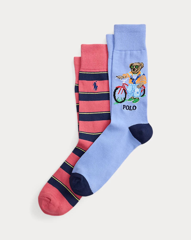 Polo Ralph Lauren Polo Bear Trouser Sock 2-Pack-Light Blue/Blue