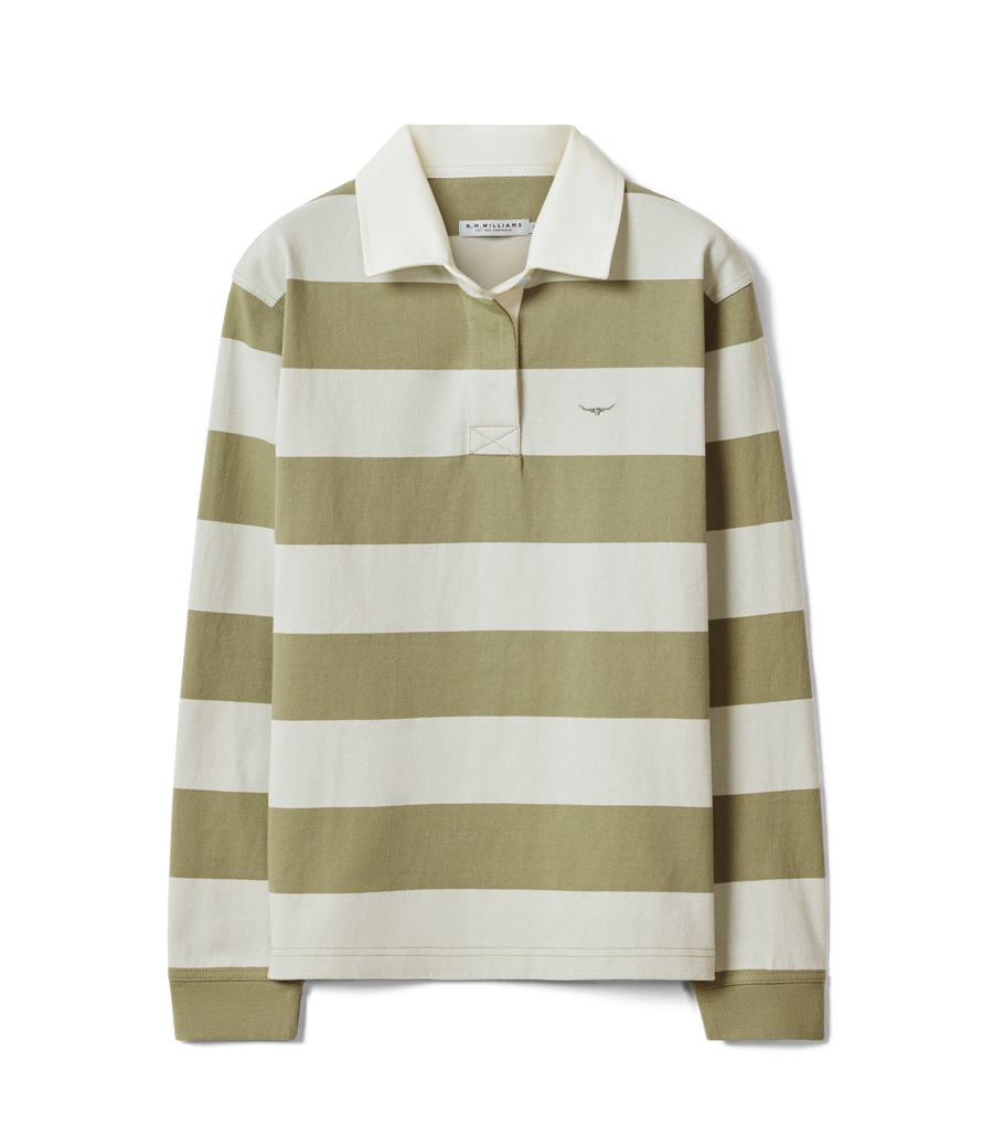 RM Williams Womens Narran Stripe Rugby-Lichen