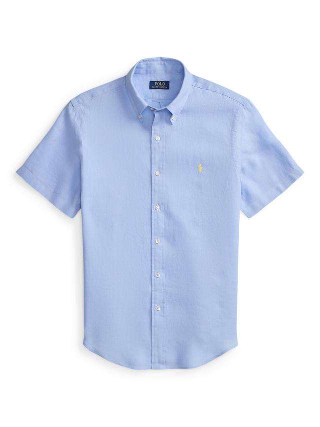 Polo Ralph Lauren Custom Fit SS Linen Shirt-Austin Blue