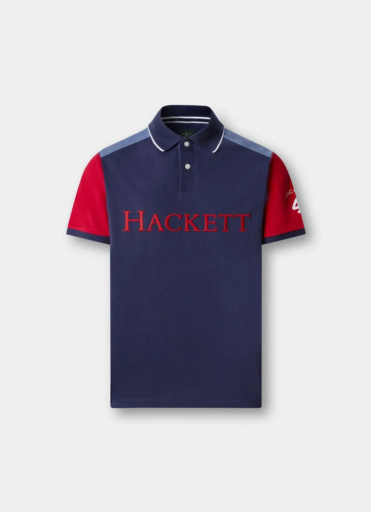Hackett Classic Fit Short Sleeve Number Multi Polo
