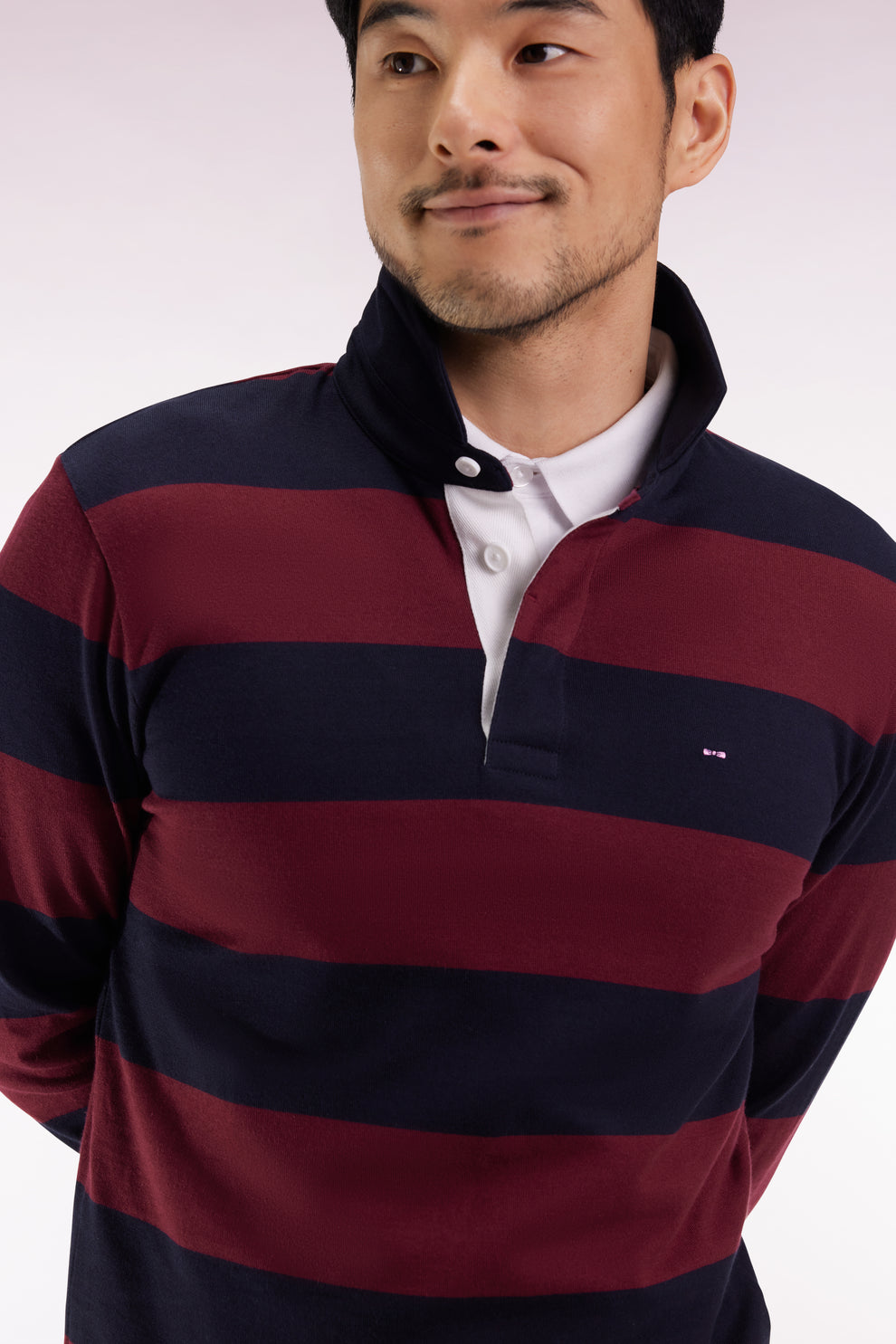 Eden Park Burgundy Striped Rugby Shirt