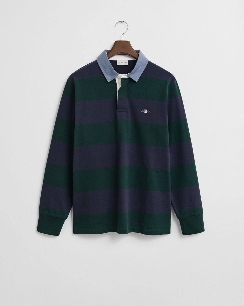 GANT Chambray Collar Striped Heavy Rugger