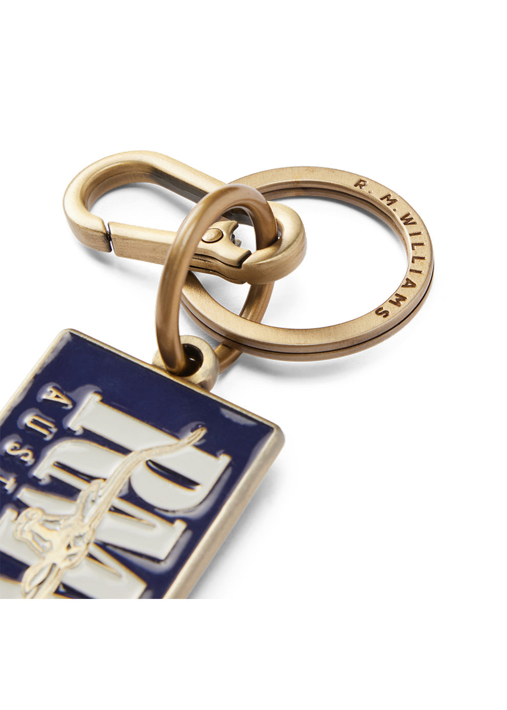 RM Williams Heritage Logo Enamel Keyring Navy