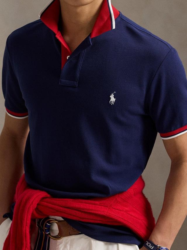 Polo Ralph Lauren Custom Slim Fit Navy/Red Polo Shirt