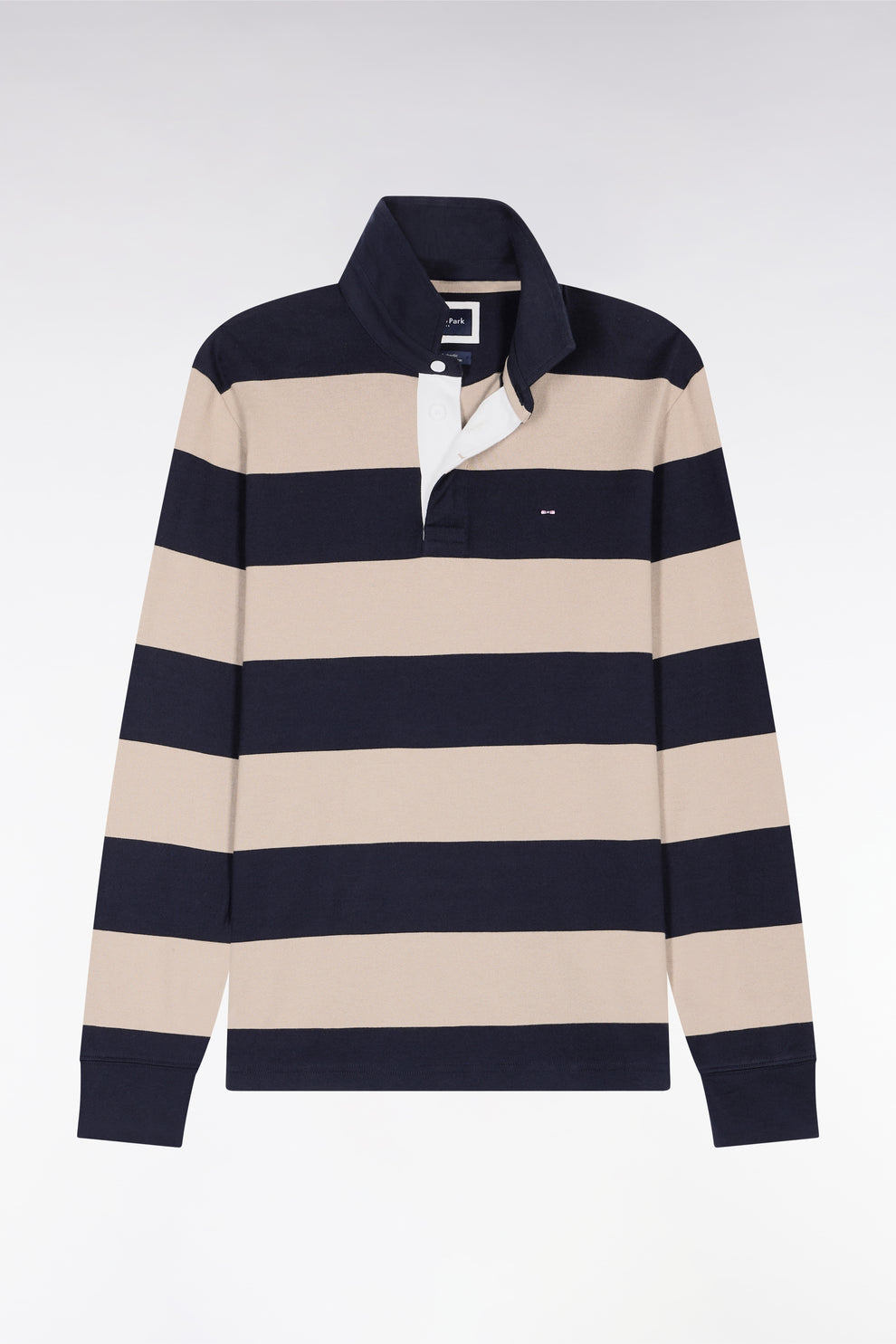 Eden Park Beige Striped Rugby Shirt