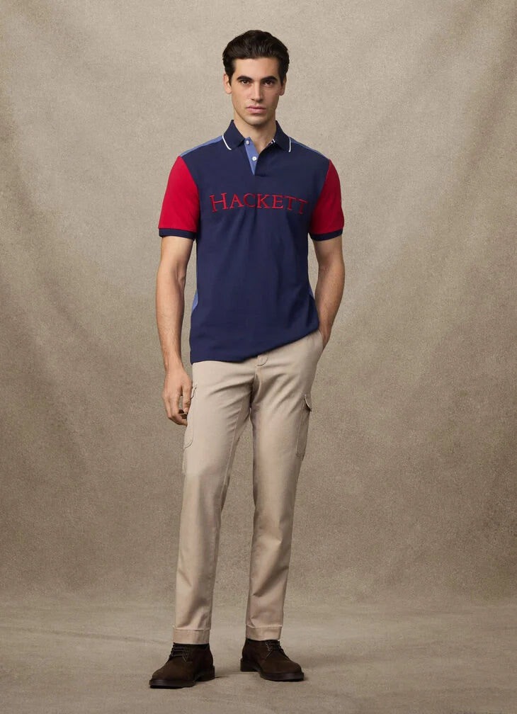 Hackett Classic Fit Short Sleeve Number Multi Polo