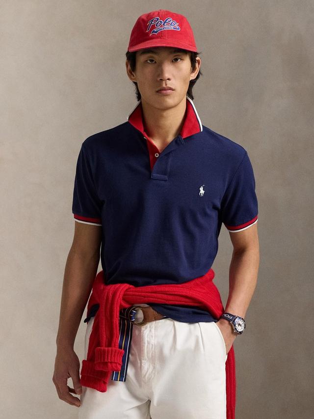 Polo Ralph Lauren Custom Slim Fit Navy/Red Polo Shirt