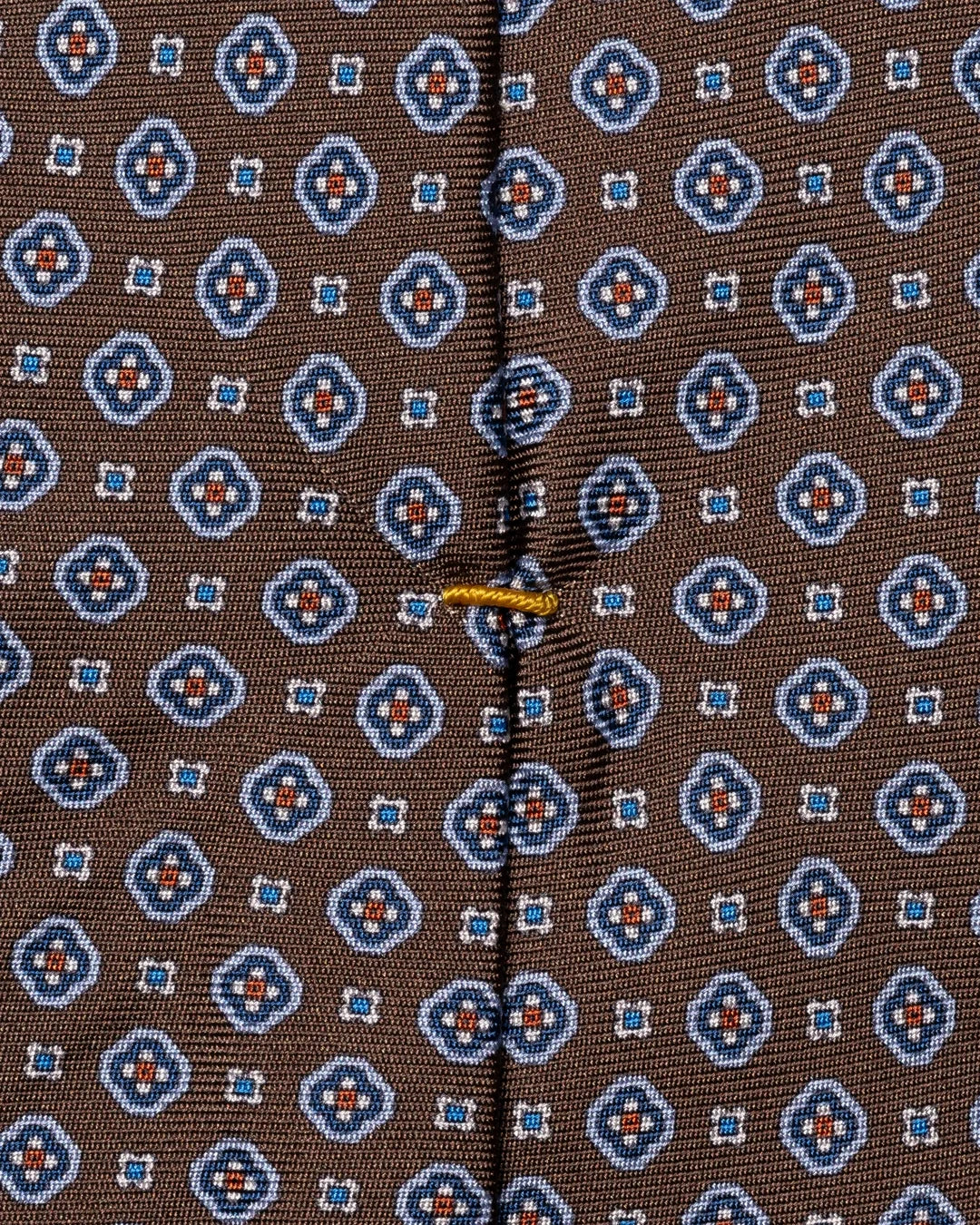 Eton Medallion Printed Silk Tie-Brown