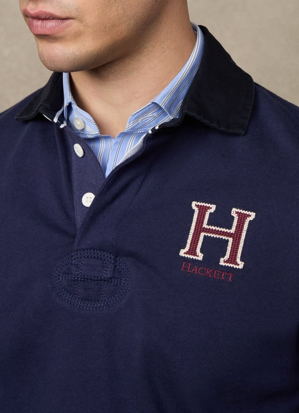 Hackett Classic Fit Logo Rugby Shirt