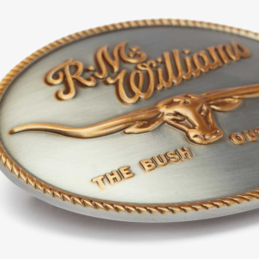 RM Williams Logo Buckle Silver & Gold