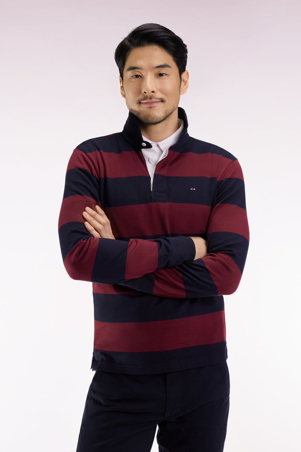 Eden Park Burgundy Striped Rugby Shirt