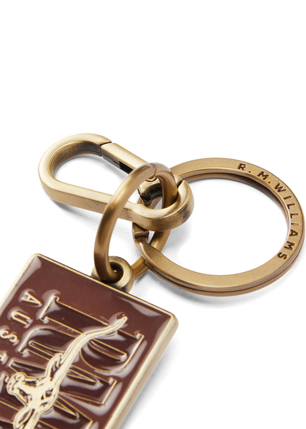 RM Williams Heritage Logo Enamel Keyring Brown
