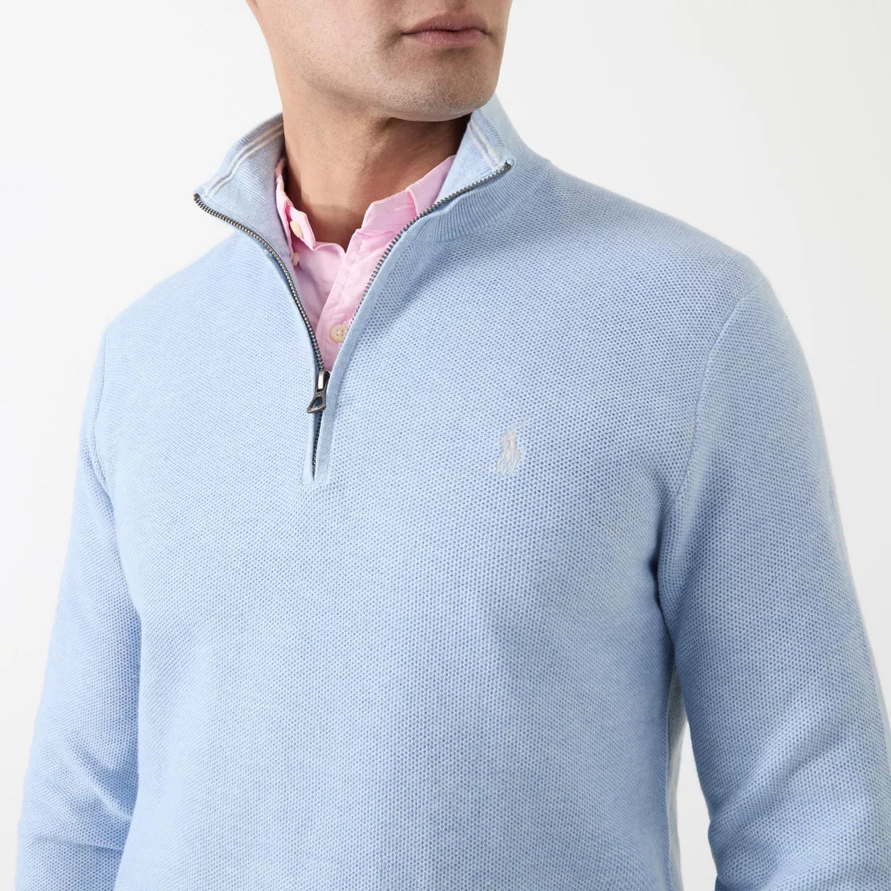 Polo Ralph Lauren Mesh-Knit 1/4 Zip Cotton Jumper