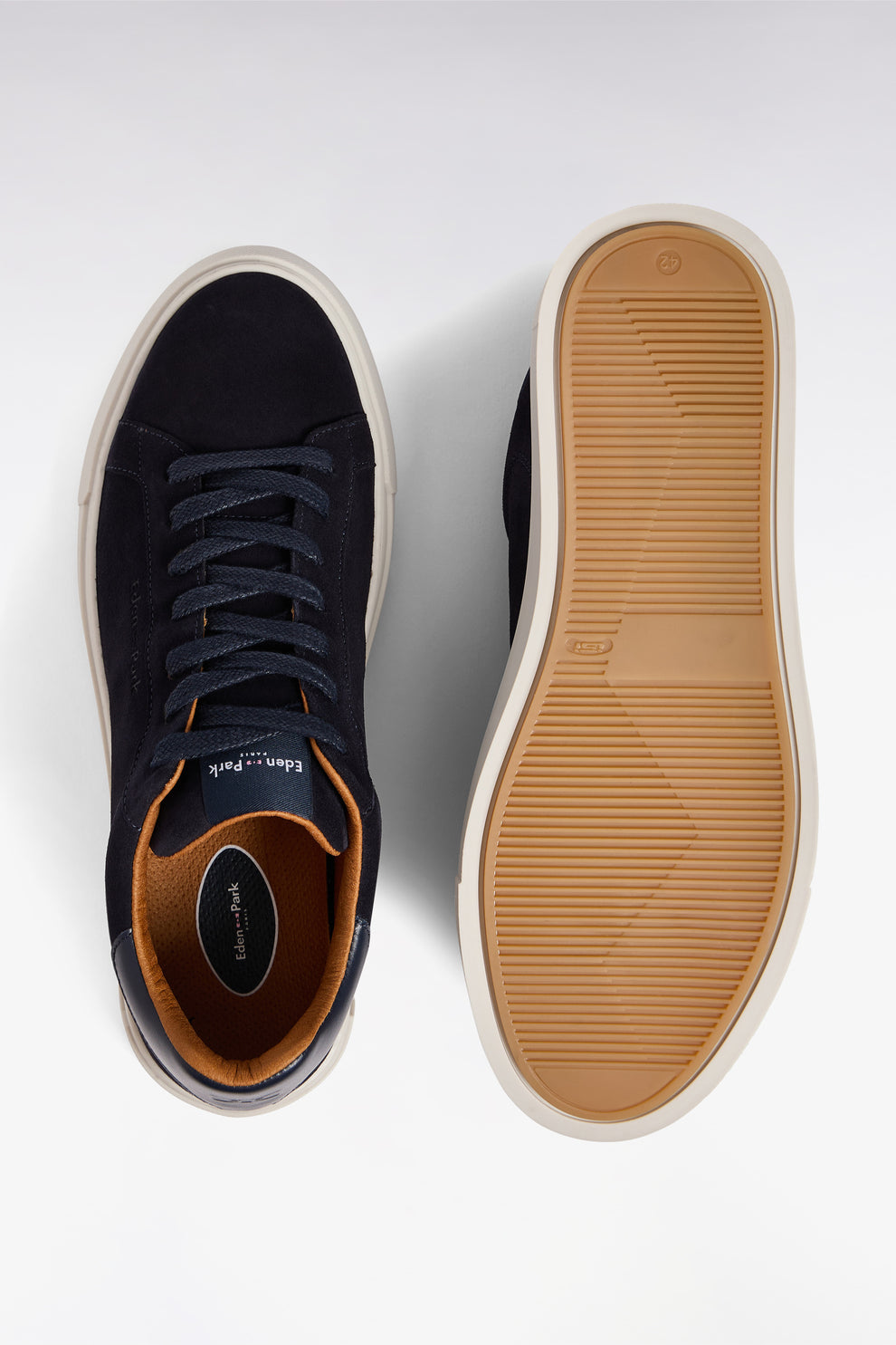 Eden Park Navy Suede Trainers
