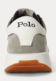 Polo Ralph Lauren Train 89 Suede Panelled Trainer-Earth Grey