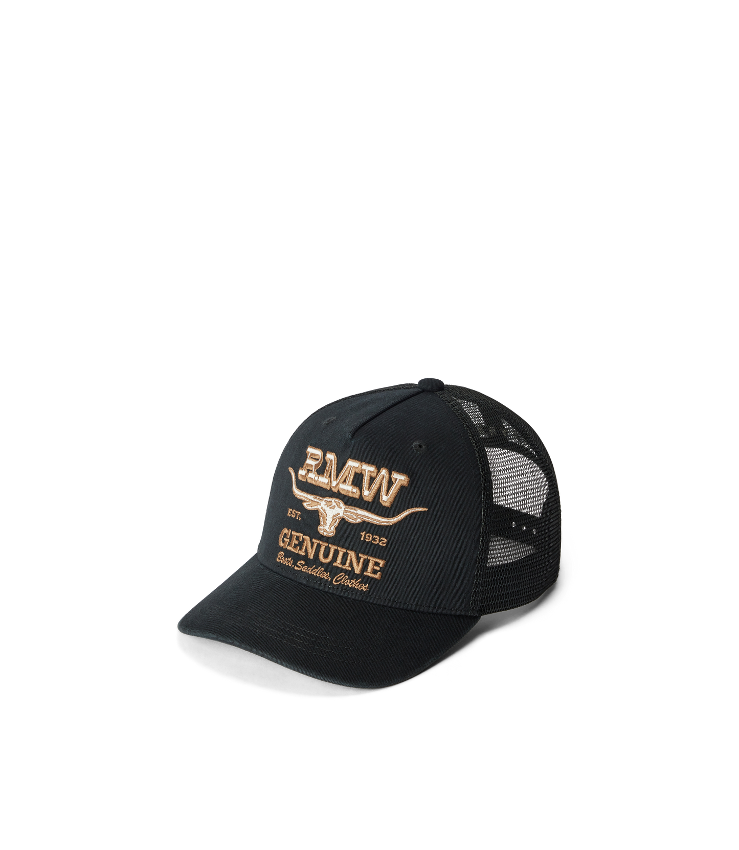 RM Williams Genuine Longhorn Trucker Cap-Worker Black