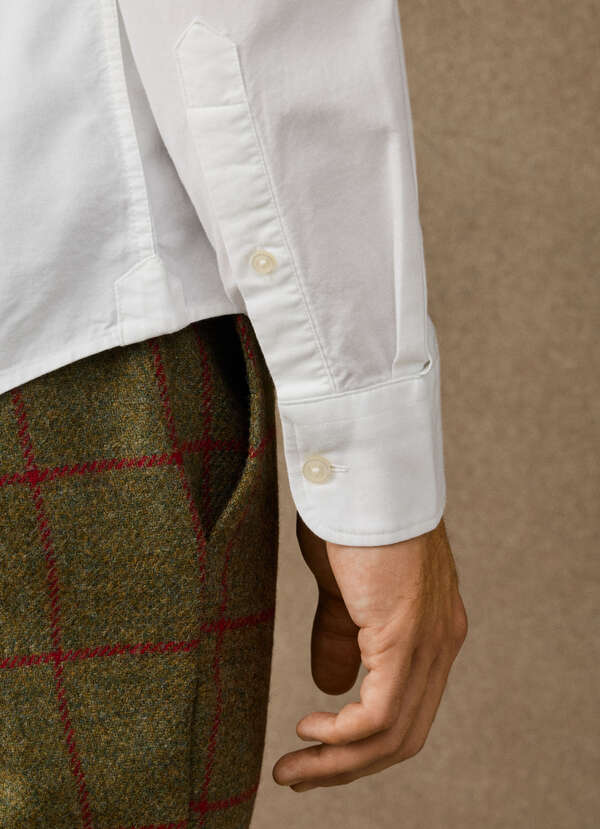 Hackett Heritage Classic Fit Solid Oxford Shirt-White