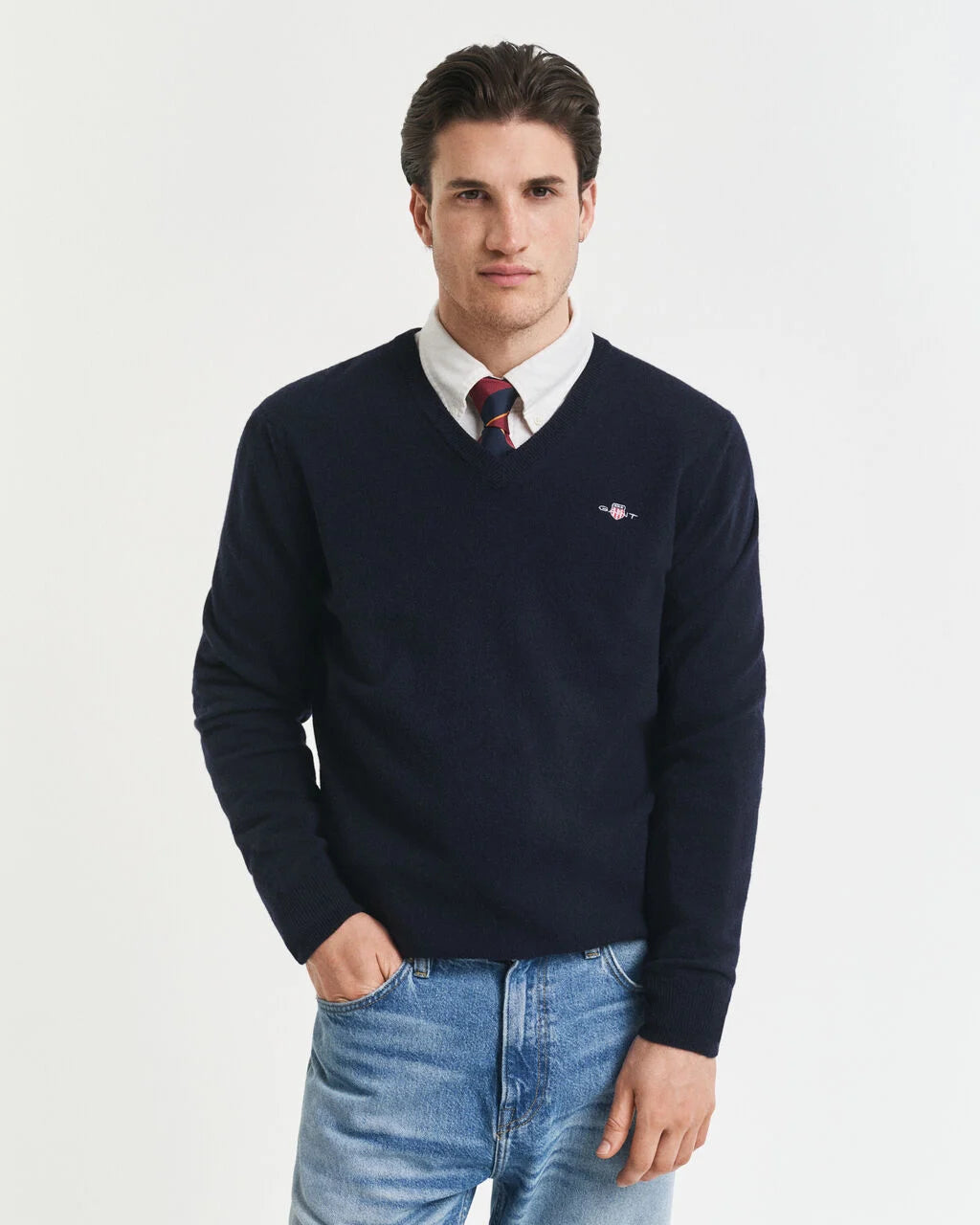 GANT Superfine Lambswool V-Neck Sweater
