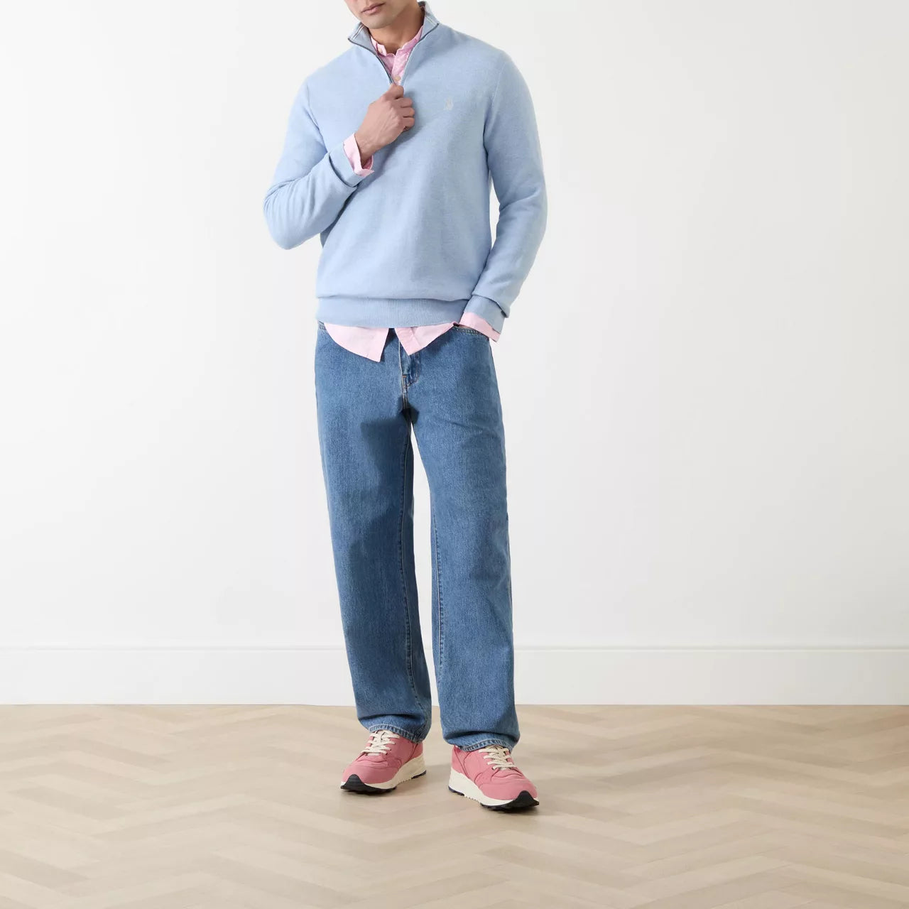 Polo Ralph Lauren Mesh-Knit 1/4 Zip Cotton Jumper