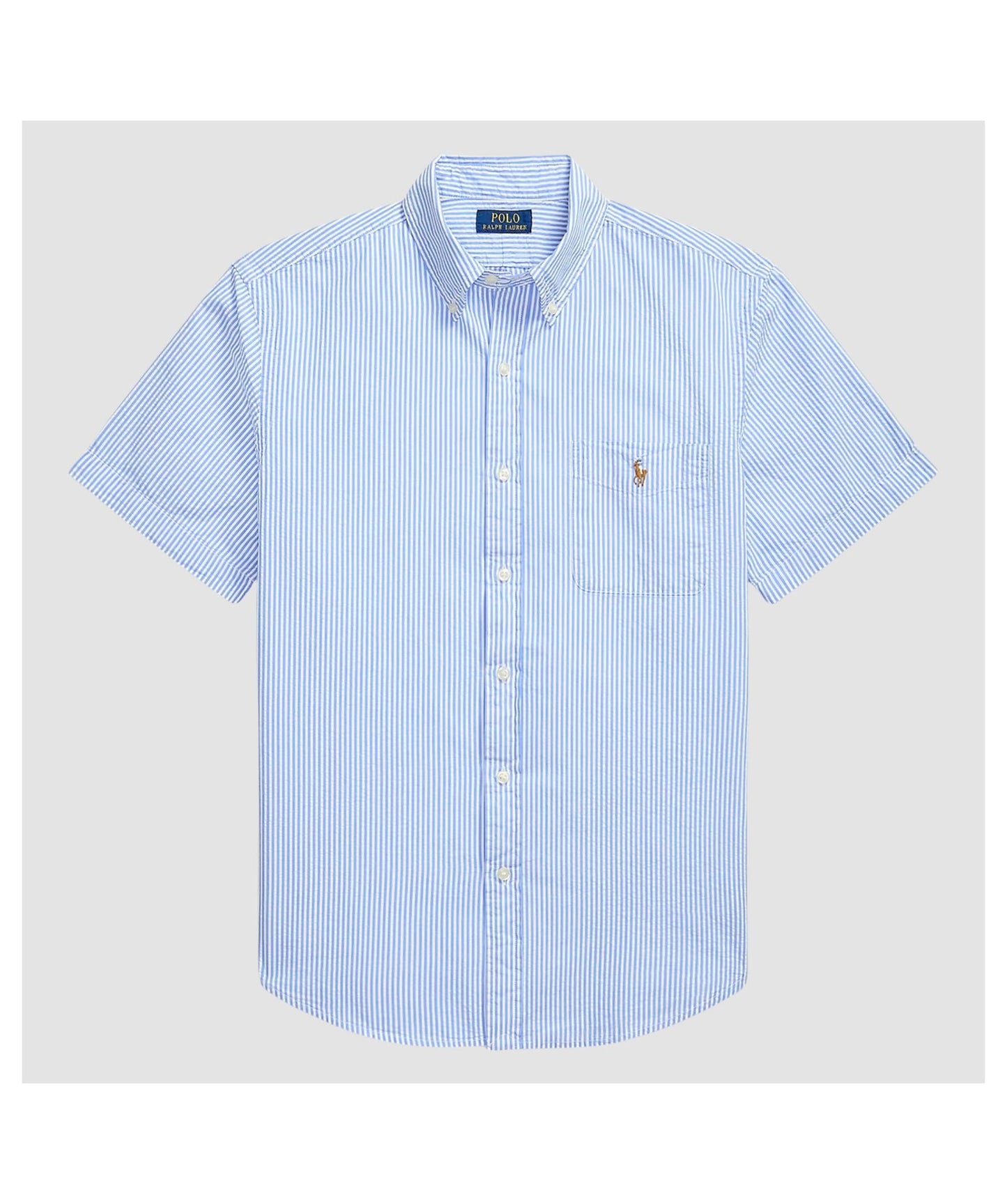 Polo Ralph Lauren Prepster Custom Fit Seersucker Shirt-Blue/White