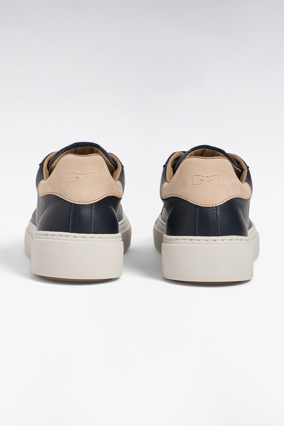 Eden Park Two-tone Navy Leather & Sand Suede Trainers