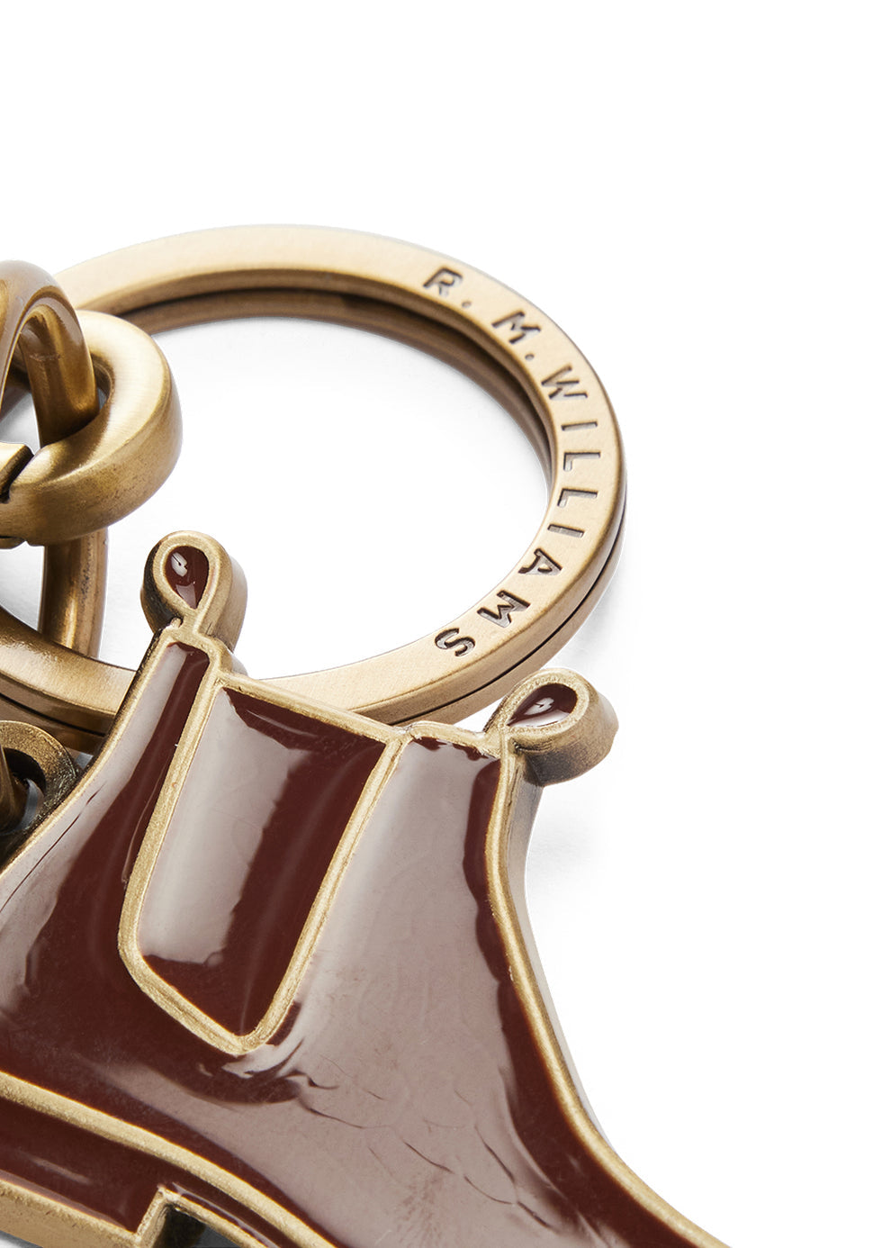 RM Williams Boot Enamel Boot Keyring Chestnut