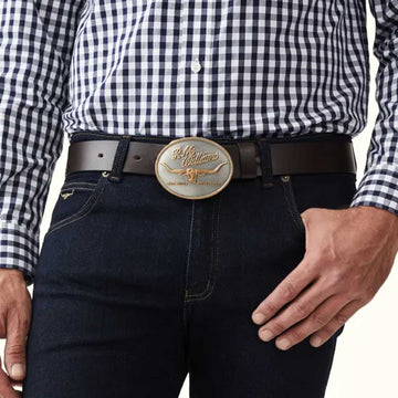 RM Williams Logo Buckle Silver & Gold