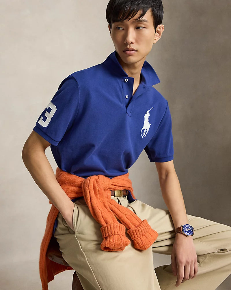 Polo Ralph Lauren Classic Fit Big Pony Polo Shirt-Blue Yacht/White