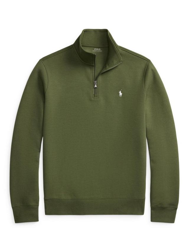 Polo Ralph Lauren Double-Knit Quarter-Zip Pullover-Olive