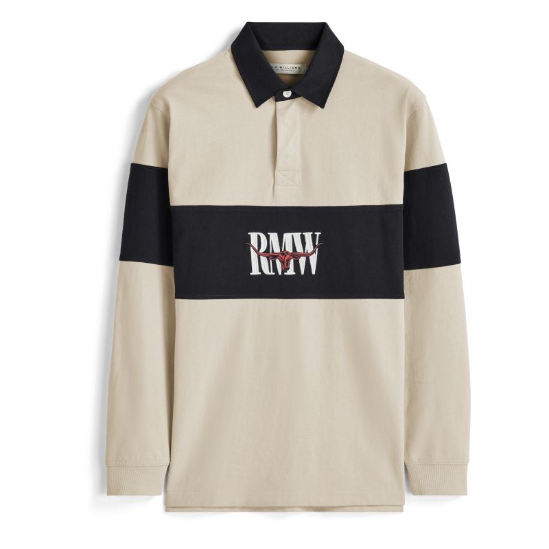 RM Williams Heritage Panel Rugby Shirt-Ecru