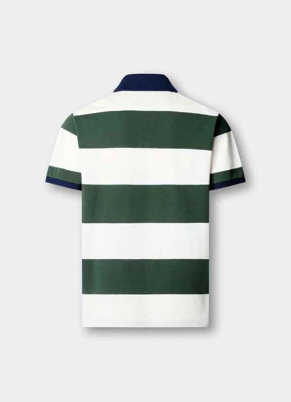 Hackett Heritage Classic Fit Striped Polo Shirt-Rugby Green