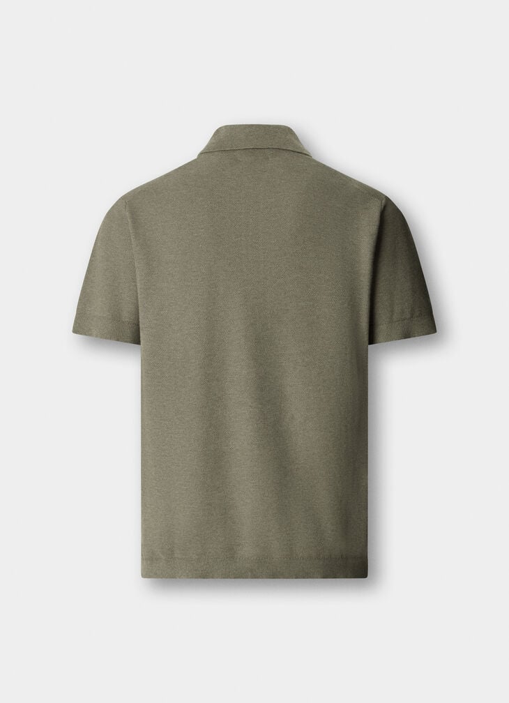 Hackett Classic Fit SS Knit Polo-Sage Green