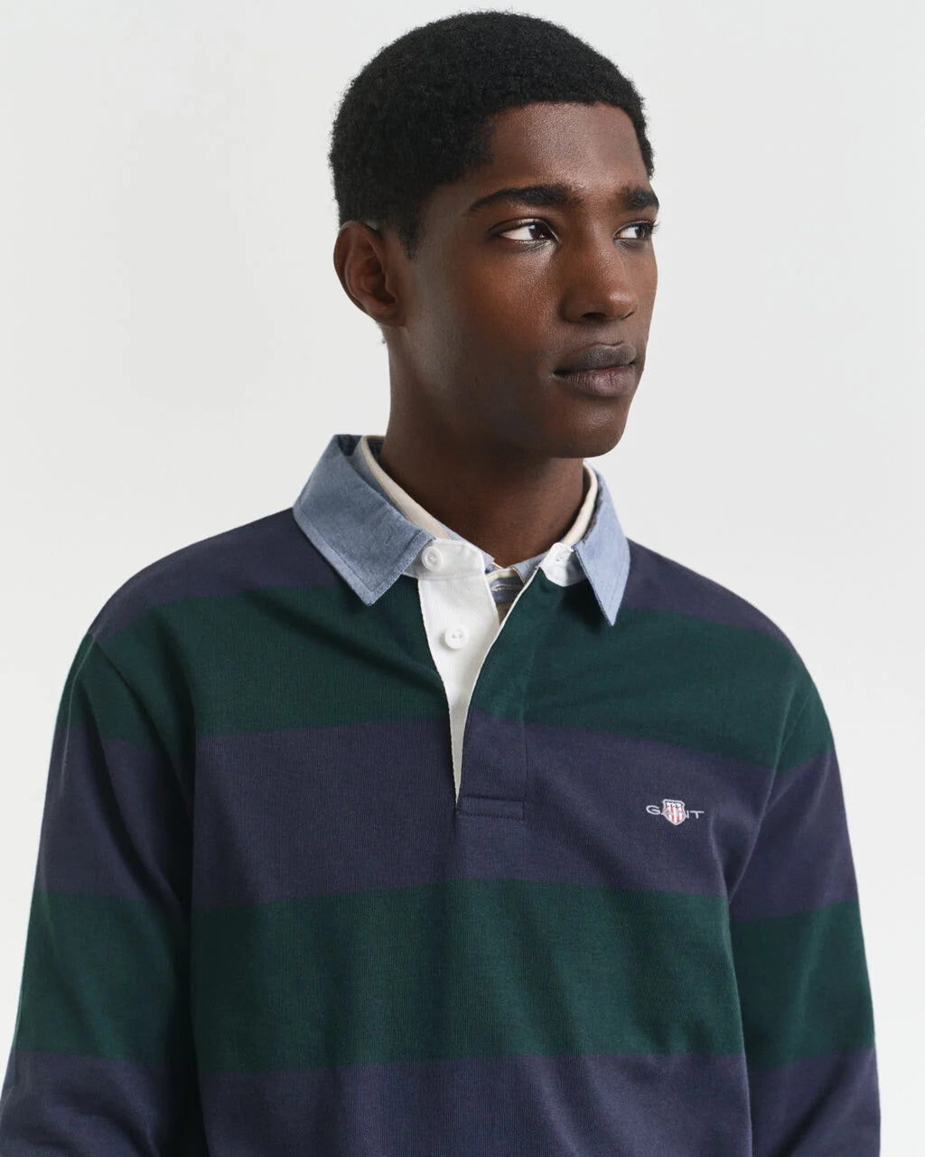 GANT Chambray Collar Striped Heavy Rugger