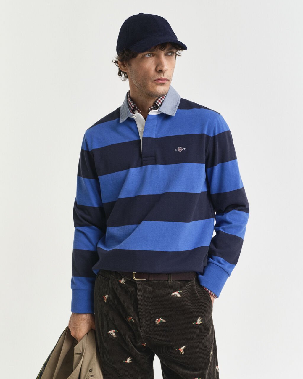 GANT Chambray Collar Striped Heavy Rugger