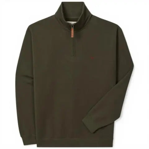 RM Williams 1/4 Zip Mulyungarie Fleece Sweatshirt-Fatigue Green