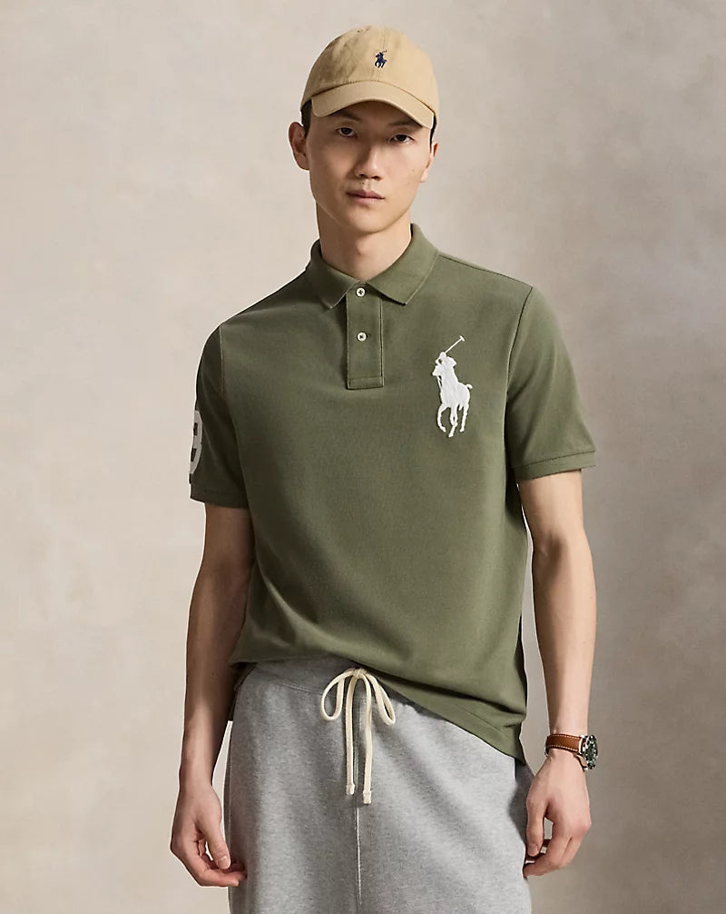 Polo Ralph Lauren Classic Fit Big Pony Polo Shirt-Cruise Olive/White