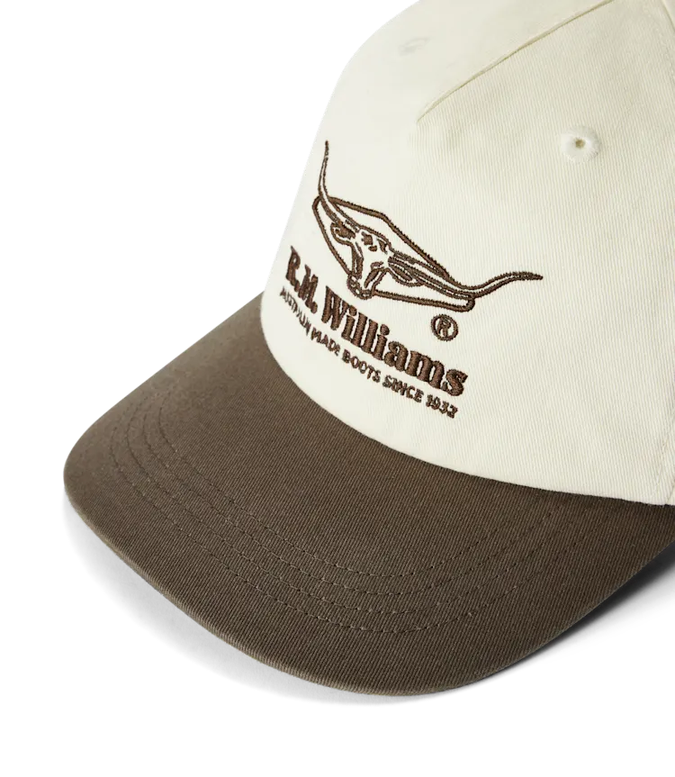 RM Williams Unisex Percy Twill Cap-Natural Khaki