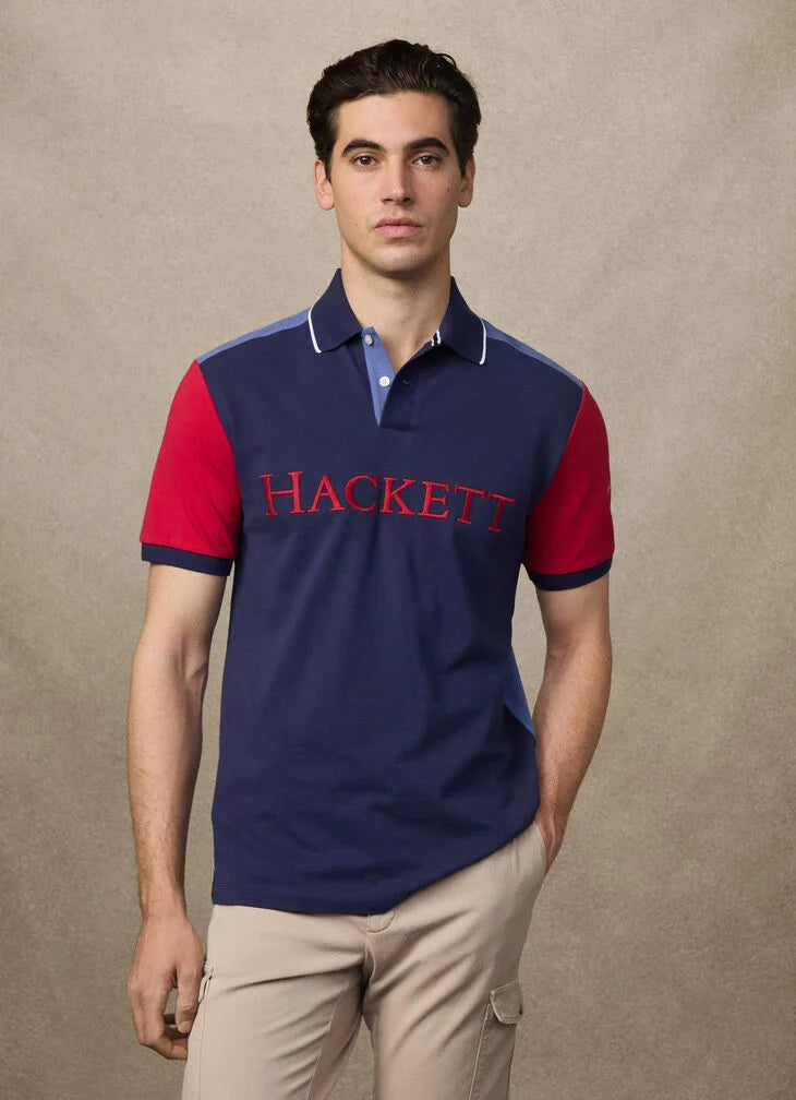 Hackett Classic Fit Short Sleeve Number Multi Polo