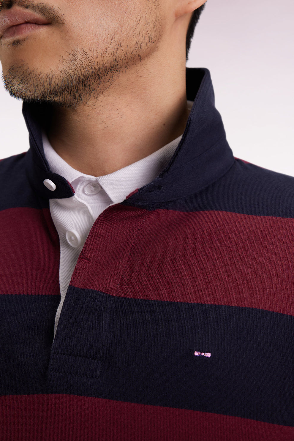 Eden Park Burgundy Striped Rugby Shirt