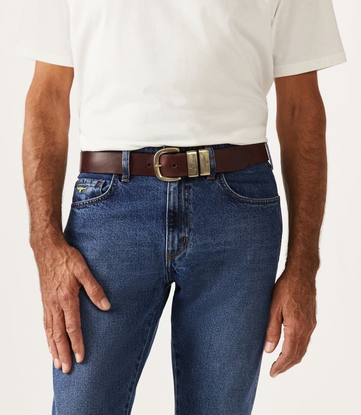 RM Williams 1.5" Drover Belt Mid Brown