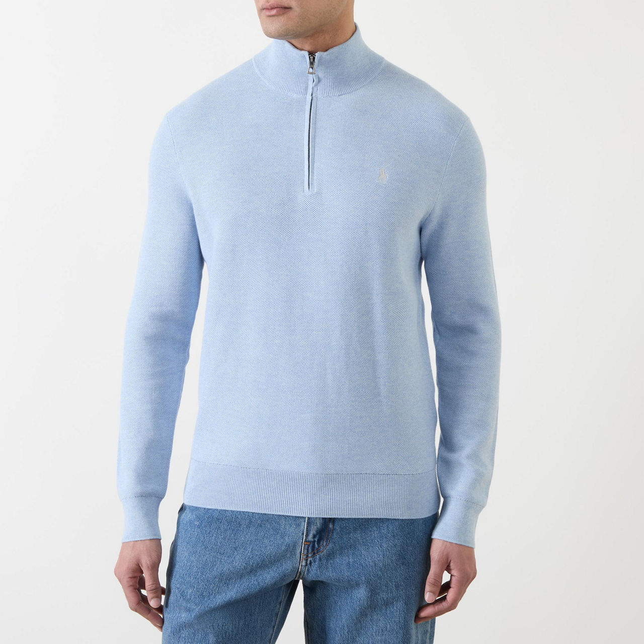 Polo Ralph Lauren Mesh-Knit 1/4 Zip Cotton Jumper