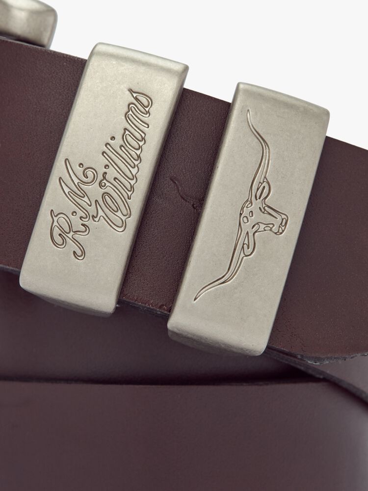 RM Williams 1.5" 3 Piece Chestnut Buckle Belt