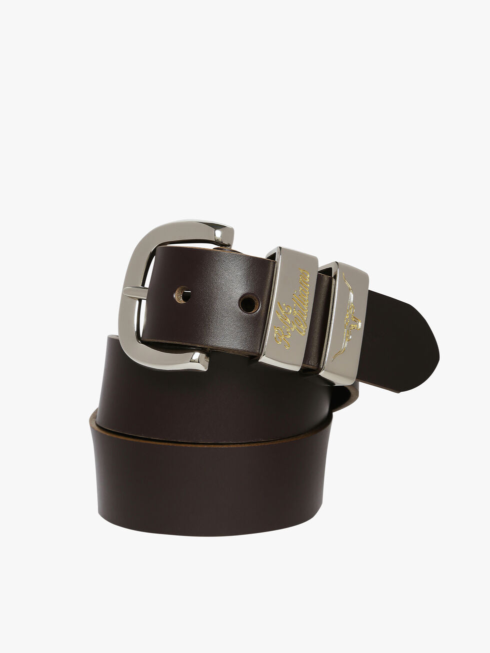 RM Williams 1.5" Drover Belt Chestnut Silver & Gold