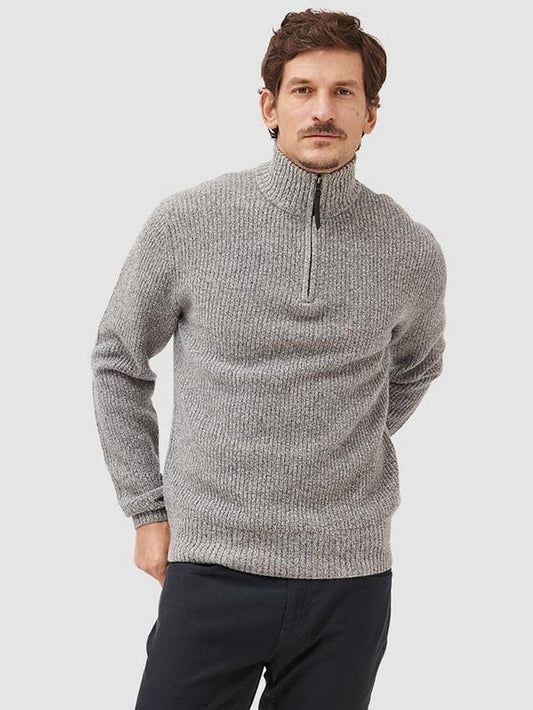 Rodd & Gunn Asphalt Lambswool Robbies Road 1/4 Zip Jumper