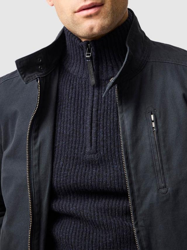 Rodd & Gunn Robbies Road Lambswool 1/4 Zip Jumper-Midnight