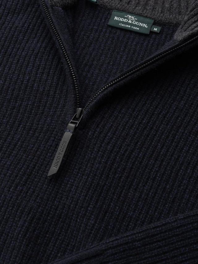 Rodd & Gunn Robbies Road Lambswool 1/4 Zip Jumper-Midnight