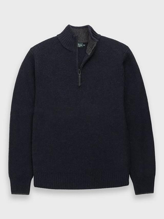 Rodd & Gunn Robbies Road Lambswool 1/4 Zip Jumper-Midnight